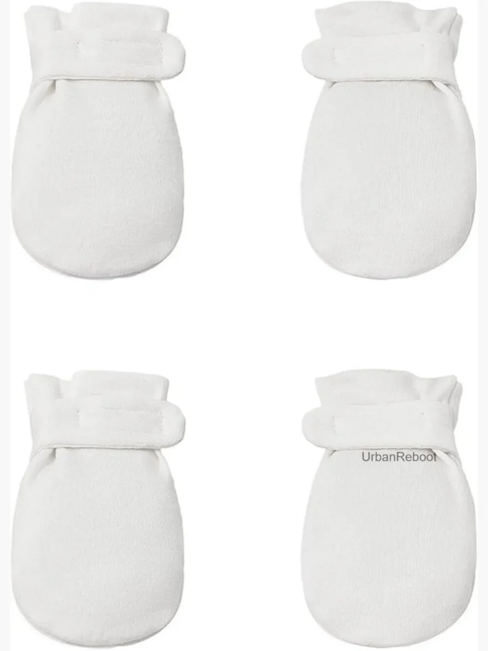 100% Cotton Baby No Scratch Mittens, Stay On, Adjustable Infant Gloves